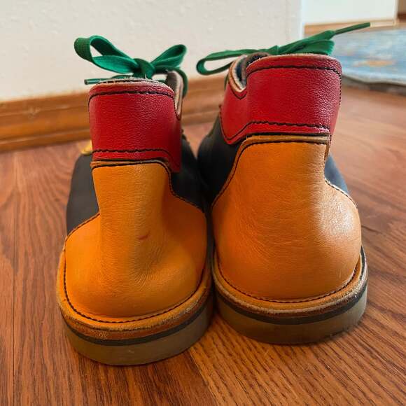 SoleTech Handmade Leather Colorful Clouds Bowling Style Shoes Women 9.5 - Picture 4 of 10